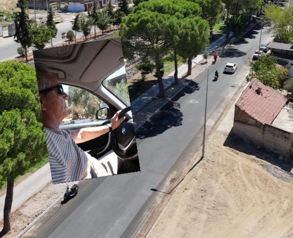 BAŞKAN TETİK, YENİ ASFALTI DİREKSİYON BAŞINDA TEST ETTİ..