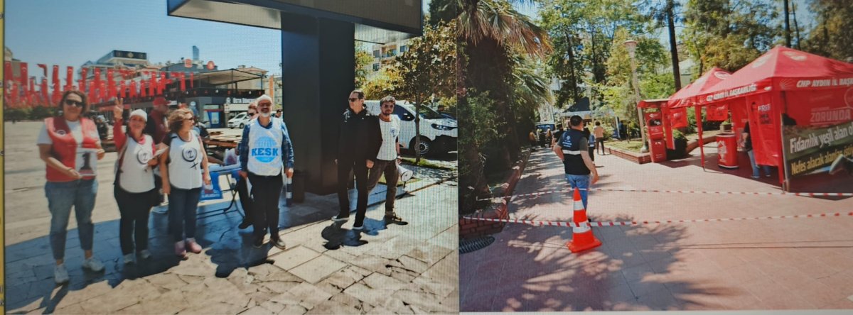 EMEKÇİLERİN 1 MAYIS DAVETİNDE, AYDIN BÜYÜKŞEHİR'İN KALDIRIMI KAPATIP AĞAÇ BUDAYACAĞI TUTTU.